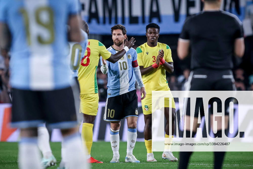 The last match of Messi in Buenos Aires, Argentina - 06 Oct 2026 Lionel Messi of Argentina and Benin players seen during the match between Argentina and Benin International Friendly, Länderspiel, Nationalmannschaft match, The last match of Messi with Argentina national team, Nationalteam Final score: Argentina 3 - 0 Benin Buenos Aires Argentina