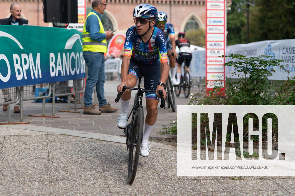 IPA89391044 - Domenico Pozzovivo, SOLUTION TECH NIPPO RALI, at the start of the 2026 Tre Valli Varesine in Busto Arsizio, Italy, on October 6, 2026