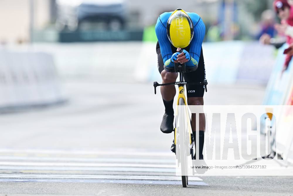 Sweden s Elias Wandel crosses the finish line of the Men Junior Individual Time Trial race (22km) at the cycling UEC Road European Championships, in Ljubljana, Slovenia, on Wednesday 7 October 2026. The UEC Road European Championships are taking place from 02 to 07 October in Ljubljana, Slovenia. DAVIDxPINTENS x189035204x