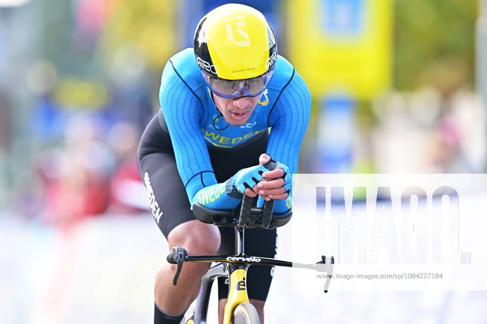 Sweden s Elias Wandel crosses the finish line of the Men Junior Individual Time Trial race (22km) at the cycling UEC Road European Championships, in Ljubljana, Slovenia, on Wednesday 7 October 2026. The UEC Road European Championships are taking place from 02 to 07 October in Ljubljana, Slovenia. DAVIDxPINTENS x189035296x
