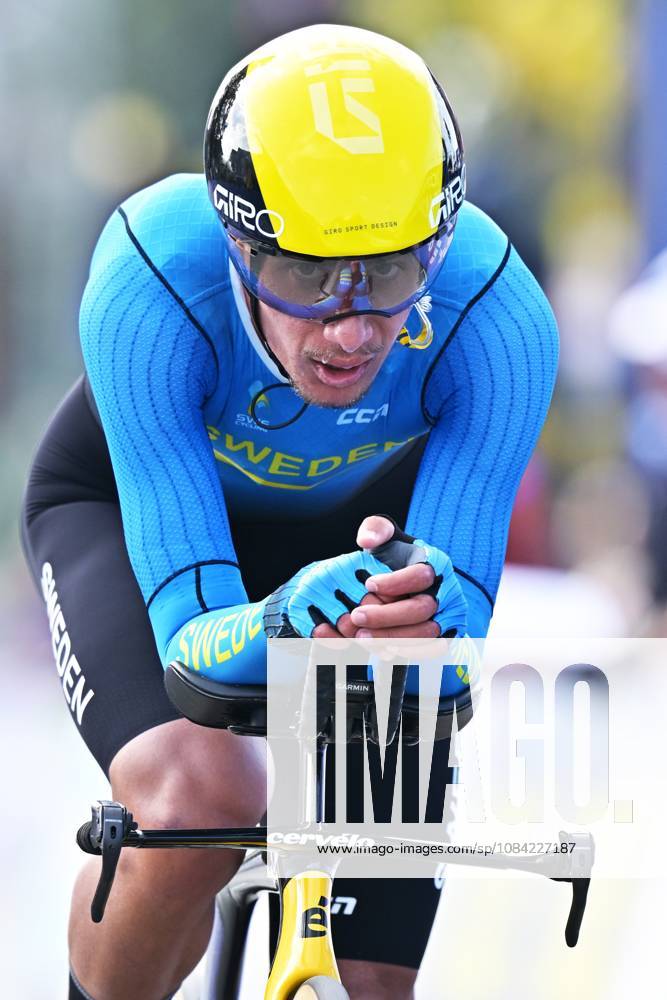 Sweden s Elias Wandel crosses the finish line of the Men Junior Individual Time Trial race (22km) at the cycling UEC Road European Championships, in Ljubljana, Slovenia, on Wednesday 7 October 2026. The UEC Road European Championships are taking place from 02 to 07 October in Ljubljana, Slovenia. DAVIDxPINTENS x189035401x