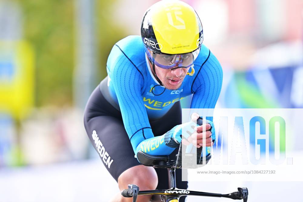 Sweden s Elias Wandel crosses the finish line of the Men Junior Individual Time Trial race (22km) at the cycling UEC Road European Championships, in Ljubljana, Slovenia, on Wednesday 7 October 2026. The UEC Road European Championships are taking place from 02 to 07 October in Ljubljana, Slovenia. DAVIDxPINTENS x189035494x