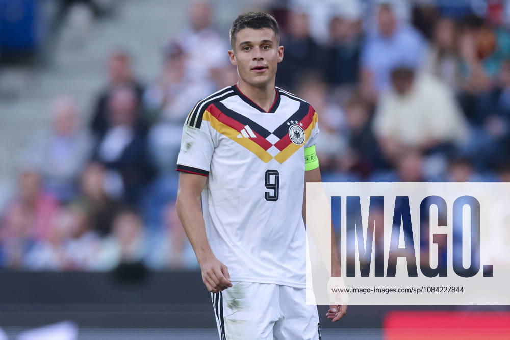 Nicolo Tresoldi of Germany looks dejected during the UEFA Under-21 EURO qualifier between Germany U21 and Georgia U21 at Almstadion on October 6, 2026, in Bielefeld, Germany. Photo by Marco Steinbrenner, DeFodi Images