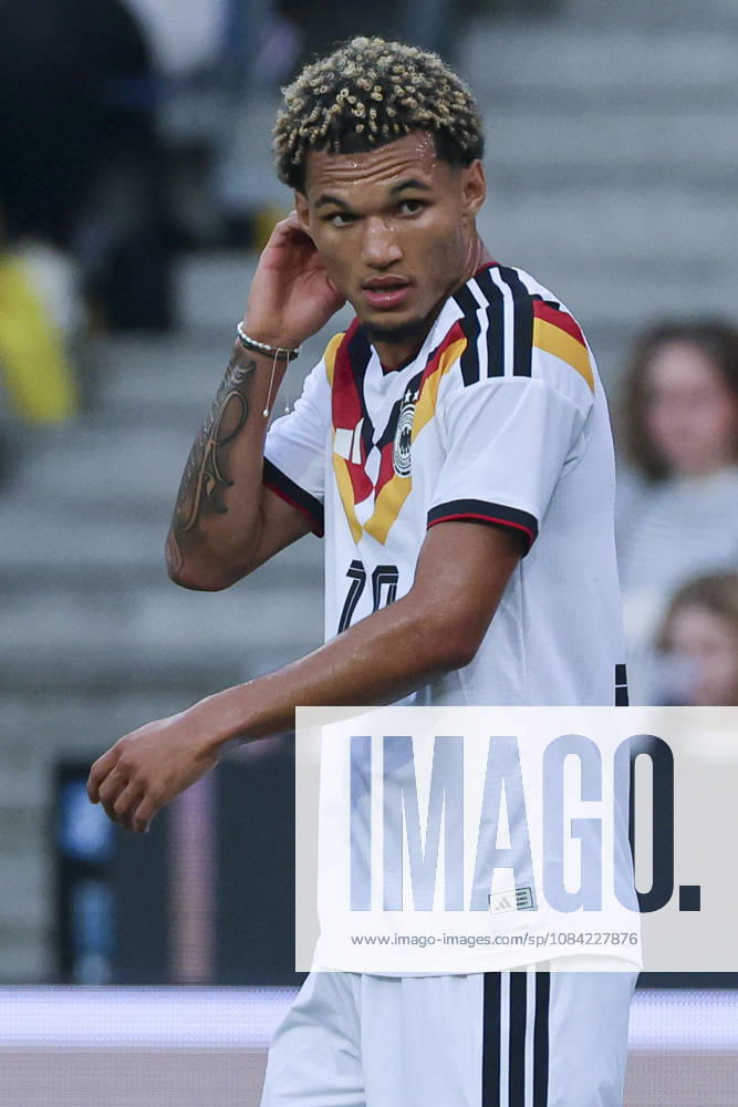 Paris Brunner of Germany looks dejected during the UEFA Under-21 EURO qualifier between Germany U21 and Georgia U21 at Almstadion on October 6, 2026, in Bielefeld, Germany. Photo by Marco Steinbrenner, DeFodi Images
