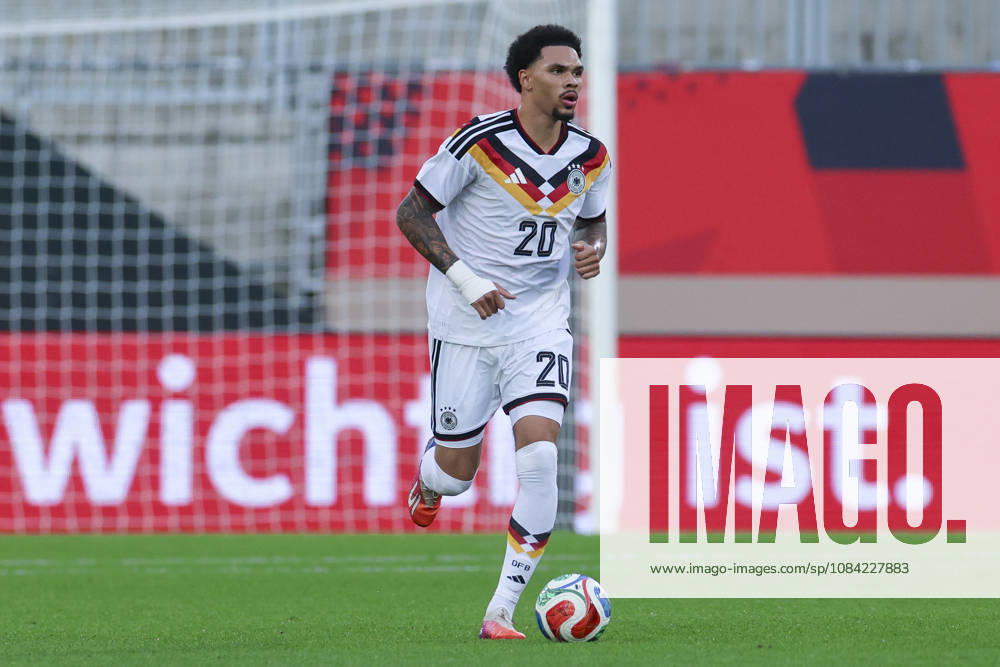 Nnamdi Collins of Germany controls the ball during the UEFA Under-21 EURO qualifier between Germany U21 and Georgia U21 at Almstadion on October 6, 2026, in Bielefeld, Germany. Photo by Marco Steinbrenner, DeFodi Images