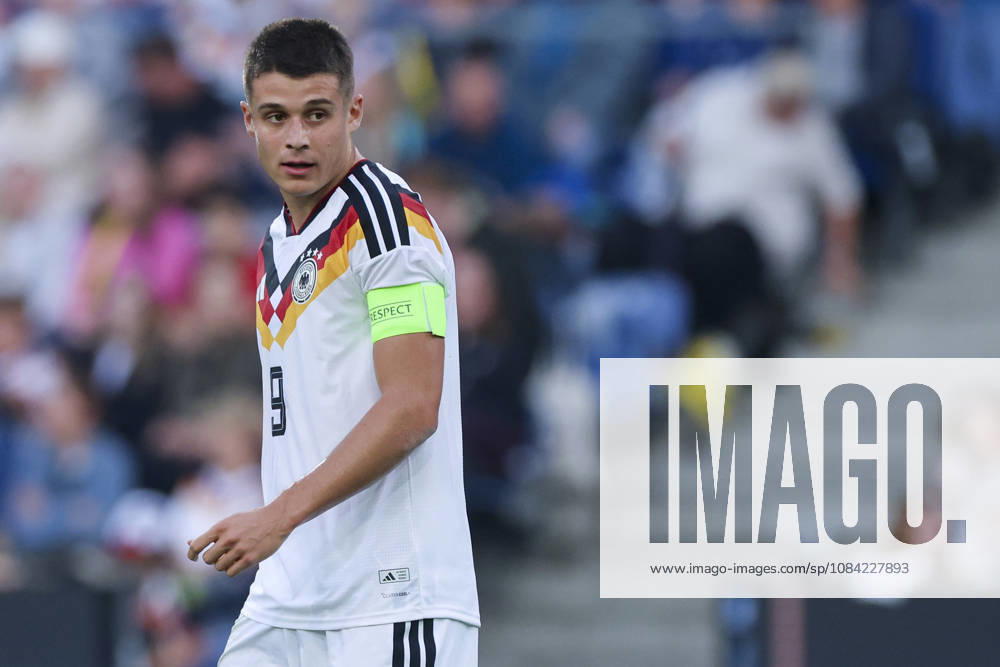 Nicolo Tresoldi of Germany looks dejected during the UEFA Under-21 EURO qualifier between Germany U21 and Georgia U21 at Almstadion on October 6, 2026, in Bielefeld, Germany. Photo by Marco Steinbrenner, DeFodi Images