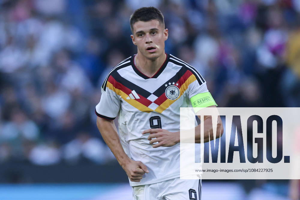 Nicolo Tresoldi of Germany watches the UEFA Under-21 EURO qualifier between Germany U21 and Georgia U21 at Almstadion on October 6, 2026, in Bielefeld, Germany. Photo by Marco Steinbrenner, DeFodi Images