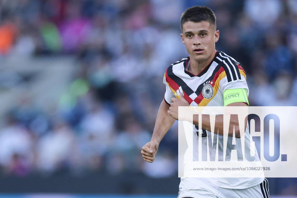 Nicolo Tresoldi of Germany watches the UEFA Under-21 EURO qualifier between Germany U21 and Georgia U21 at Almstadion on October 6, 2026, in Bielefeld, Germany. Photo by Marco Steinbrenner, DeFodi Images
