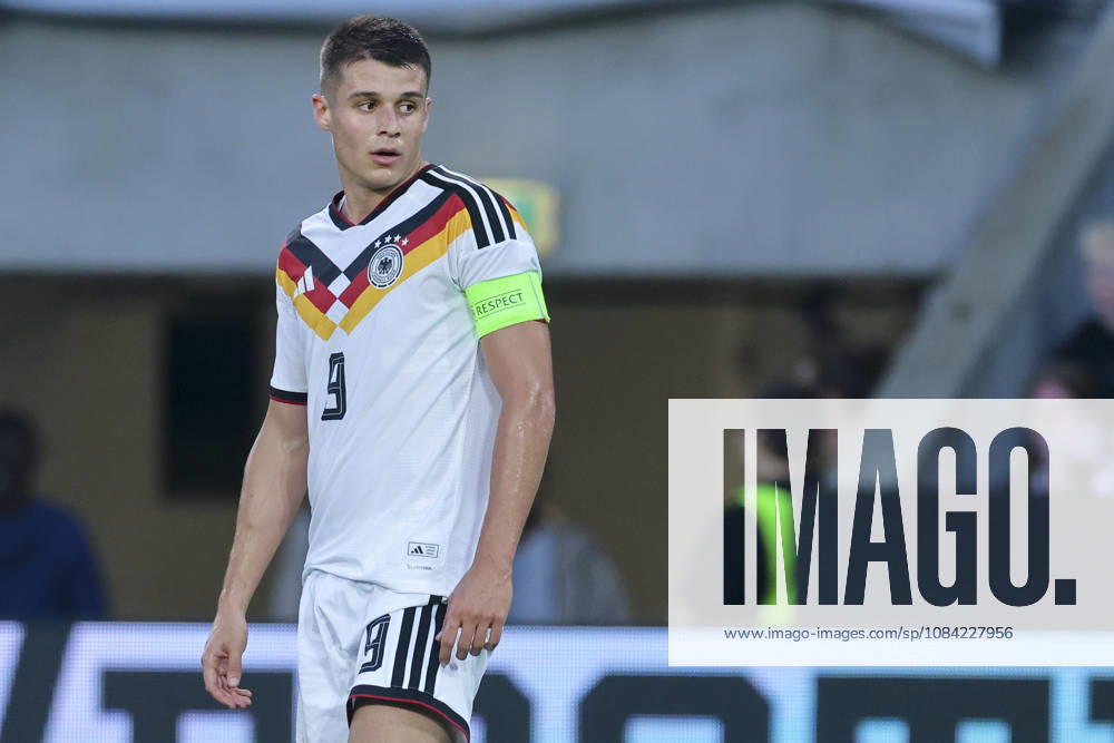 Nicolo Tresoldi of Germany looks dejected during the UEFA Under-21 EURO qualifier between Germany U21 and Georgia U21 at Almstadion on October 6, 2026, in Bielefeld, Germany. Photo by Marco Steinbrenner, DeFodi Images