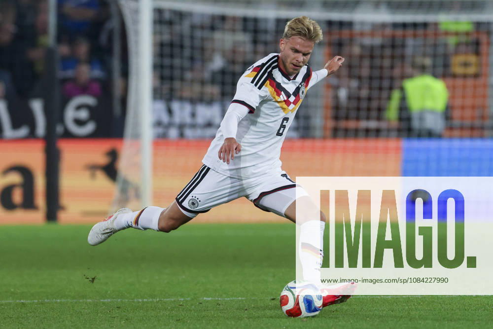 Leandro Morgalla of Germany controls the ball during the UEFA Under-21 EURO qualifier between Germany U21 and Georgia U21 at Almstadion on October 6, 2026, in Bielefeld, Germany. Photo by Marco Steinbrenner, DeFodi Images