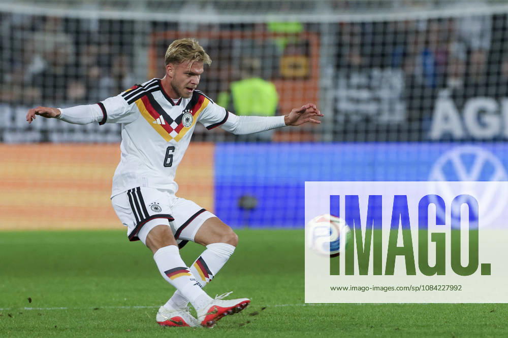 Leandro Morgalla of Germany controls the ball during the UEFA Under-21 EURO qualifier between Germany U21 and Georgia U21 at Almstadion on October 6, 2026, in Bielefeld, Germany. Photo by Marco Steinbrenner, DeFodi Images