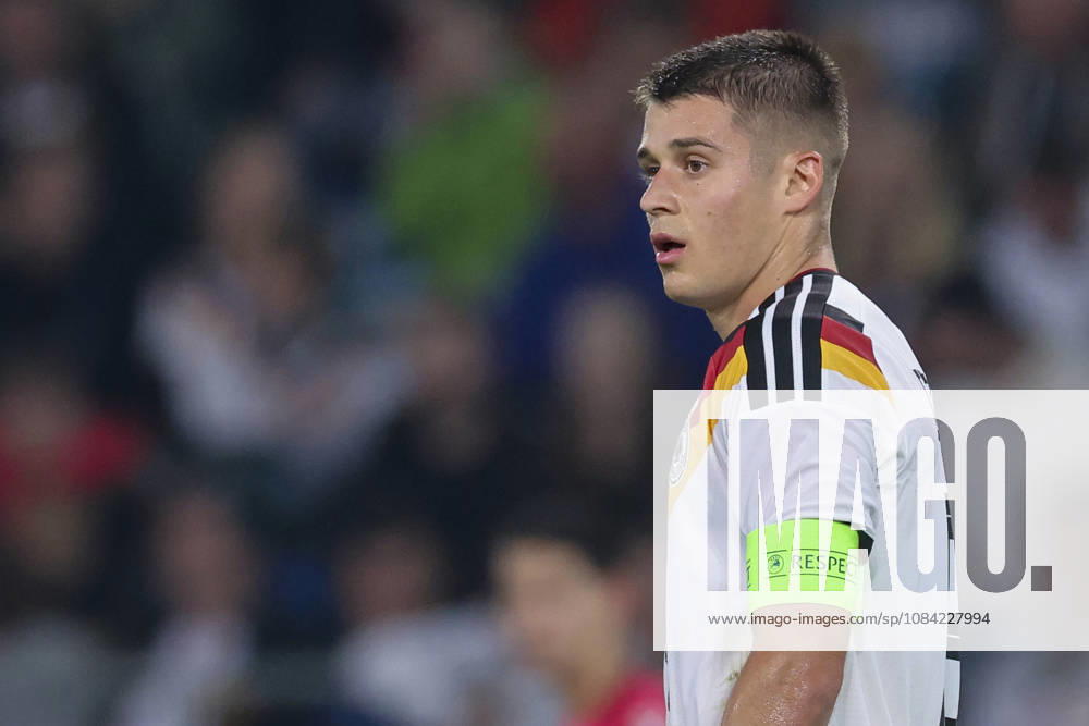 Nicolo Tresoldi of Germany looks dejected during the UEFA Under-21 EURO qualifier between Germany U21 and Georgia U21 at Almstadion on October 6, 2026, in Bielefeld, Germany. Photo by Marco Steinbrenner, DeFodi Images