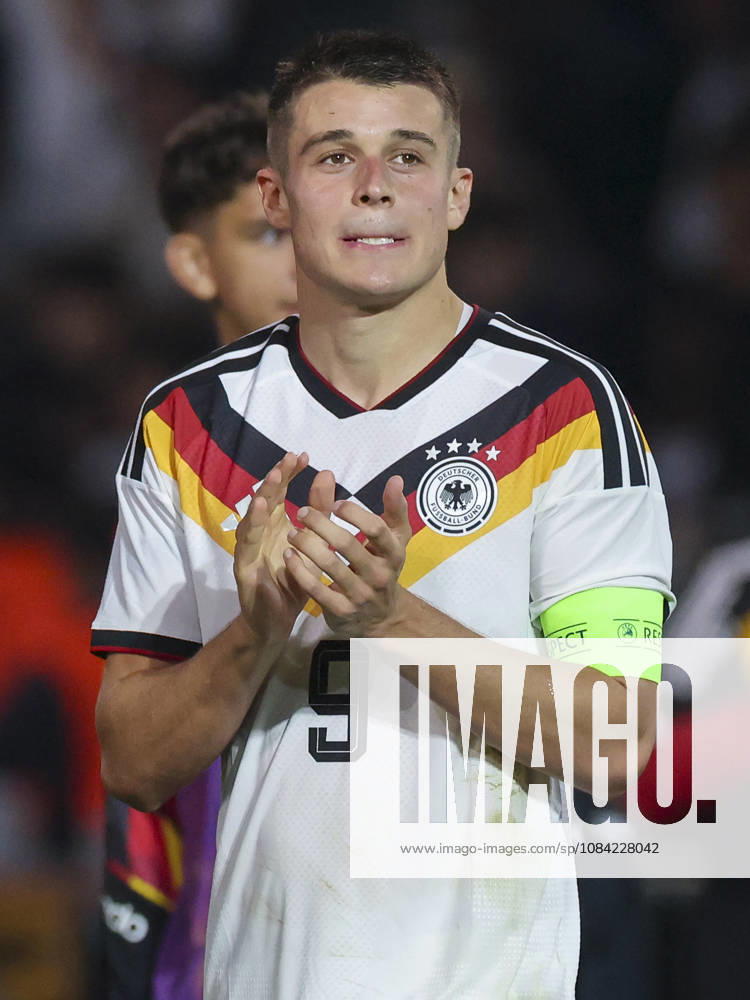 Nicolo Tresoldi of Germany looks dejected during the UEFA Under-21 EURO qualifier between Germany U21 and Georgia U21 at Almstadion on October 6, 2026, in Bielefeld, Germany. Photo by Marco Steinbrenner, DeFodi Images