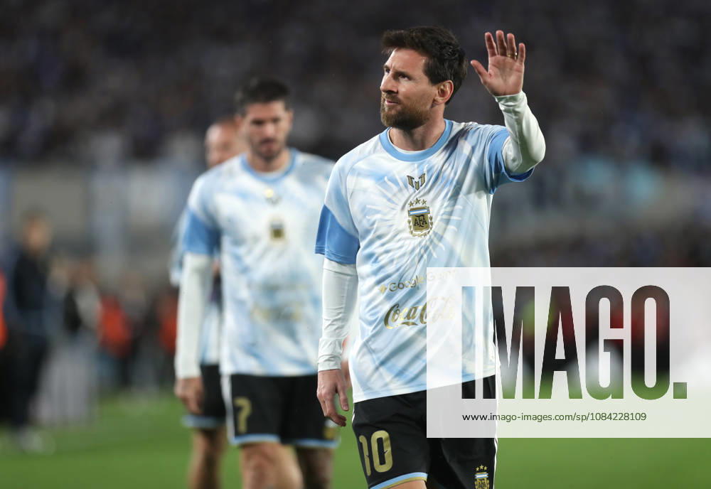 (261007) -- BUENOS AIRES, Oct. 7, 2026 -- Lionel Messi of Argentina waves to spectators before a football friendly match between Argentina and Benin at the Monumental Stadium in Buenos Aires, capital of Argentina, on Oct. 6, 2026. The match marked Lionel Messi s final appearance for the Argentina national football team. (Photo by Xinhua) (SP)ARGENTINA-BUENOS AIRES-FOOTBALL-FRIENDLY MATCH-ARGENTINA VS BENIN MartinxZabala