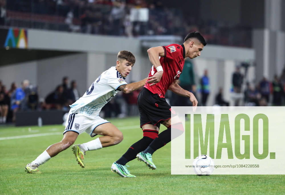 Stavro Pilo of Albania and Cristian Meloni of San Marino during UEFA Nations League 2026-2027 group phase match between Albania and San Marino in Tirana, Albania on 6 October, 2026. Tirana Albania - ZUMAb266 20261006_zip_b266_009