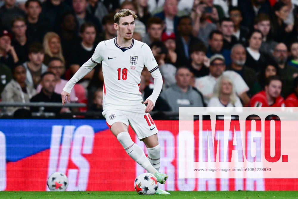 England v Czechia, UEFA Nations League England midfielder James Garner (18) on the ball during the UEFA Nations League match between England and Czechia at Wembley Stadium, London, UK on 6 October 2026. London Wembley Stadium Greater London UK Editorial use only ,