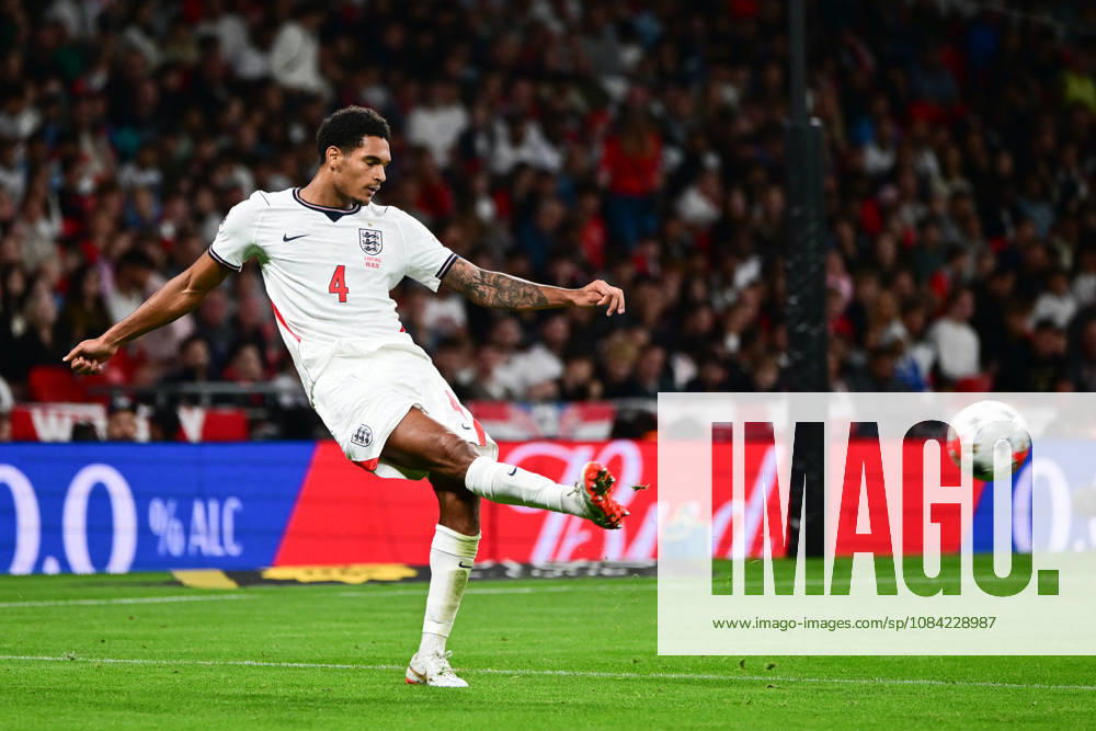 England v Czechia, UEFA Nations League England defender Jarell Quansah (4) looks to release the ball during the UEFA Nations League match between England and Czechia at Wembley Stadium, London, UK on 6 October 2026. London Wembley Stadium Greater London UK Editorial use only ,