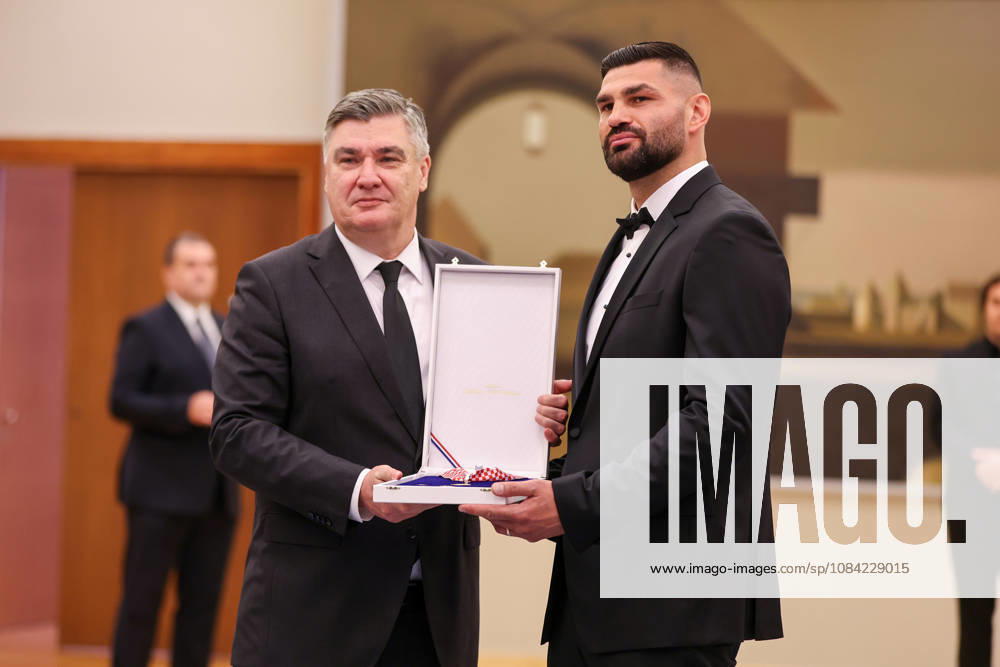 Croatian President Zoran Milanovic Presents Order of Duke Trpimir to Boxer Filip Hrgovic Croatian President Zoran Milanovic presents boxer Filip Hrgovic with the Order of Duke Trpimir with Ribbon and Star during a ceremony at the Office of the President of the Republic of Croatia in Zagreb, Croatia on October 7, 2026. MatijaxHabljak PIXSELL