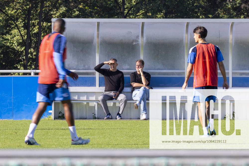 Soccer, FC Schalke 04 training session featuring Ayhan Tumani, Sports Director of the FC Schalke 04 Youth Academy, and Till Beckmann, Administrative Director of the FC Schalke 04 Youth Academy, at the FC Schalke 04 training facility in Gelsenkirchen, North Rhine-Westphalia, Germany xRHR PHOTO YYx
