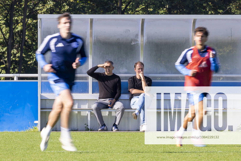 Soccer, FC Schalke 04 training session featuring Ayhan Tumani, Sports Director of the FC Schalke 04 Youth Academy, and Till Beckmann, Administrative Director of the FC Schalke 04 Youth Academy, at the FC Schalke 04 training facility in Gelsenkirchen, North Rhine-Westphalia, Germany xRHR PHOTO YYx