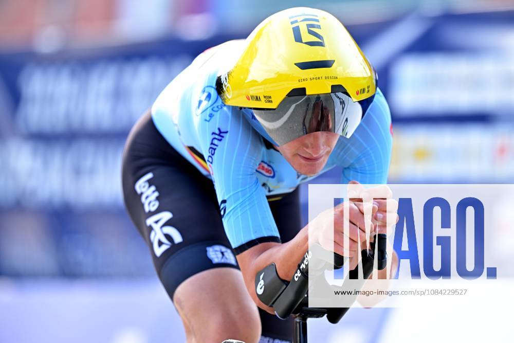 Belgium s Aldo Taillieu pictured in action during the Men U23 Individual Time Trial race (22km) at the cycling UEC Road European Championships, in Ljubljana, Slovenia, on Wednesday 7 October 2026. The UEC Road European Championships are taking place from 02 to 07 October in Ljubljana, Slovenia. DAVIDxPINTENS x189040434x