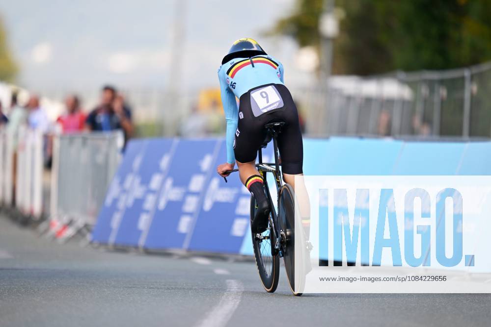 Belgium s Matisse Van Kerckhove crosses the finish line of the Men U23 Individual Time Trial race (22km) at the cycling UEC Road European Championships, in Ljubljana, Slovenia, on Wednesday 7 October 2026. The UEC Road European Championships are taking place from 02 to 07 October in Ljubljana, Slovenia. DAVIDxPINTENS x189041065x