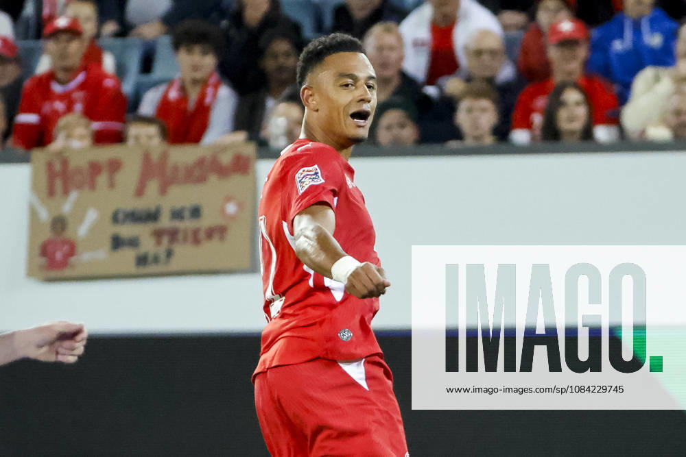 Dan Ndoye Switzerland, 11, facial expressions, emotion, Switzerland, UEFA, Nations League, Matchday 4, Switzerland vs. North Macedonia, October 6, 2026, Lucerne Swissporarena, Switzerland