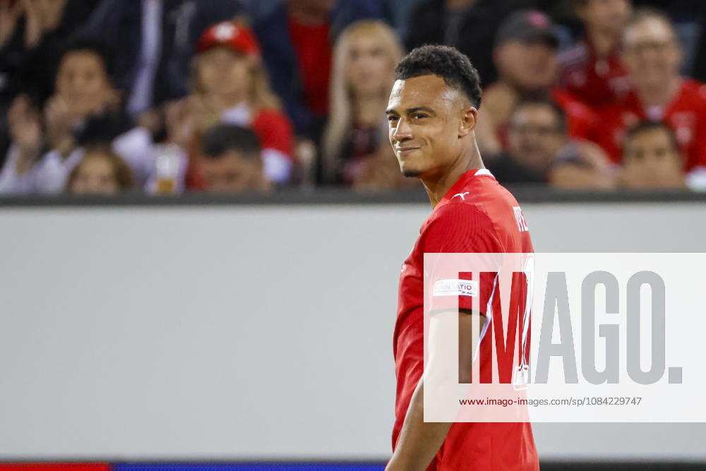 Dan Ndoye Switzerland, 11, facial expressions, emotion, Switzerland, UEFA, Nations League, Matchday 4, Switzerland vs. North Macedonia, October 6, 2026, Lucerne Swissporarena, Switzerland