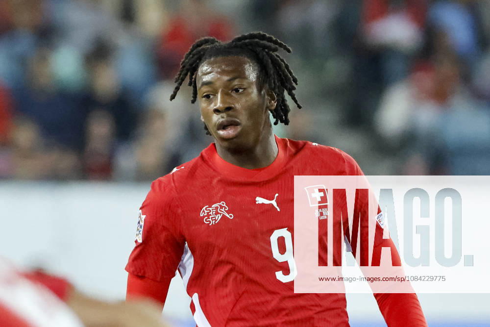 Johan Manzambi Switzerland, 09, Facial Expressions, Emotion, Switzerland, UEFA, Nations League, Matchday 4, Switzerland vs. North Macedonia, October 6, 2026, Lucerne Swissporarena, Switzerland