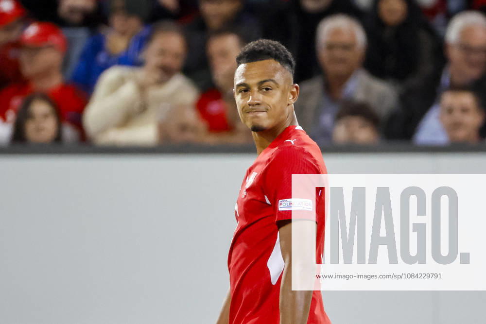 Dan Ndoye Switzerland, 11, facial expressions, emotion, Switzerland, UEFA, Nations League, Matchday 4, Switzerland vs. North Macedonia, October 6, 2026, Lucerne Swissporarena, Switzerland