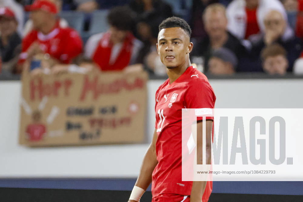 Dan Ndoye Switzerland, 11, facial expressions, emotion, Switzerland, UEFA, Nations League, Matchday 4, Switzerland vs. North Macedonia, October 6, 2026, Lucerne Swissporarena, Switzerland