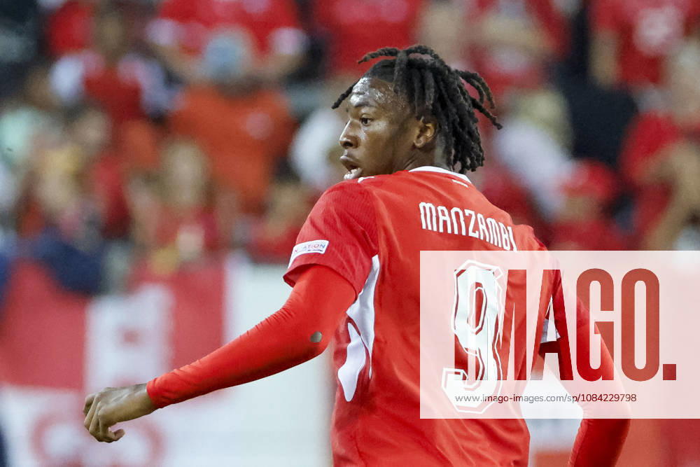 Johan Manzambi Switzerland, 09, Facial Expressions, Emotion, Switzerland, UEFA, Nations League, Matchday 4, Switzerland vs. North Macedonia, October 6, 2026, Lucerne Swissporarena, Switzerland