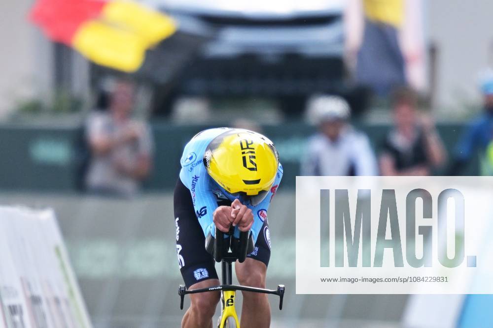 Belgium s Matisse Van Kerckhove crosses the finish line of the Men U23 Individual Time Trial race (22km) at the cycling UEC Road European Championships, in Ljubljana, Slovenia, on Wednesday 7 October 2026. The UEC Road European Championships are taking place from 02 to 07 October in Ljubljana, Slovenia. DAVIDxPINTENS x189041159x