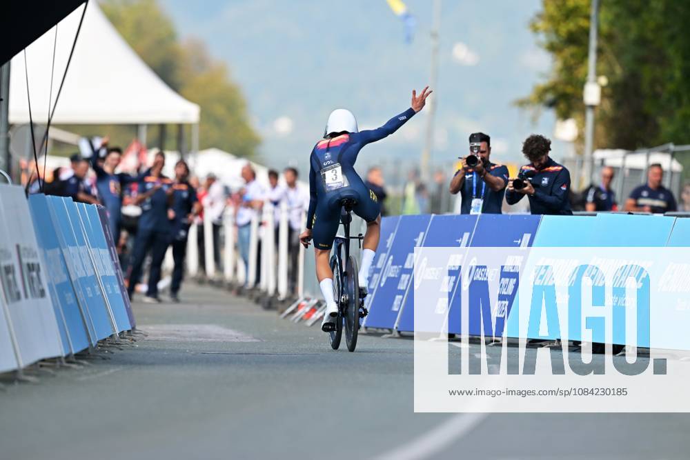 Spain s Hector Alvarez Martinez crosses the finish line to win the Men U23 Individual Time Trial race (22km) at the cycling UEC Road European Championships, in Ljubljana, Slovenia, on Wednesday 7 October 2026. The UEC Road European Championships are taking place from 02 to 07 October in Ljubljana, Slovenia. DAVIDxPINTENS x189042447x