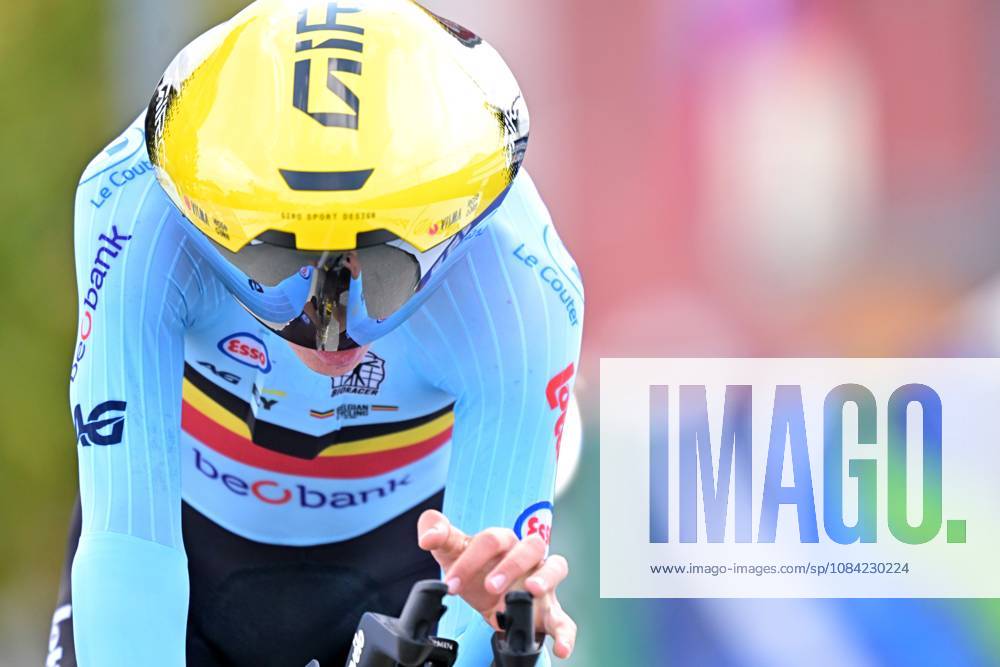 Belgium s Matisse Van Kerckhove crosses the finish line of the Men U23 Individual Time Trial race (22km) at the cycling UEC Road European Championships, in Ljubljana, Slovenia, on Wednesday 7 October 2026. The UEC Road European Championships are taking place from 02 to 07 October in Ljubljana, Slovenia. DAVIDxPINTENS x189042511x