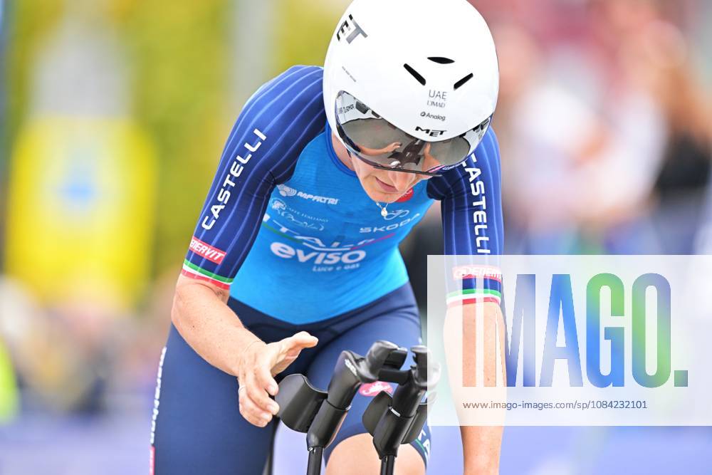 Italy s Elisa Longo Borghini crosses the finish line of the Women Elite Individual Time Trial race (22km) at the cycling UEC Road European Championships, in Ljubljana, Slovenia, on Wednesday 7 October 2026. The UEC Road European Championships are taking place from 02 to 07 October in Ljubljana, Slovenia. DAVIDxPINTENS x189054538x