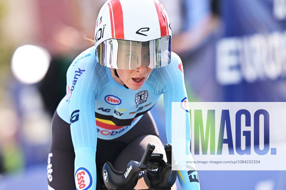 Belgium s Sandrine Tas crosses the finish line of the Women Elite Individual Time Trial race (22km) at the cycling UEC Road European Championships, in Ljubljana, Slovenia, on Wednesday 7 October 2026. The UEC Road European Championships are taking place from 02 to 07 October in Ljubljana, Slovenia. DAVIDxPINTENS x189055262x
