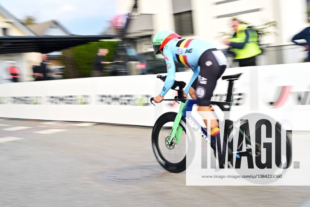 Belgium s Sander De Pestel pictured at the start of the Men Elite Individual Time Trial race (22km) at the cycling UEC Road European Championships, in Ljubljana, Slovenia, on Wednesday 7 October 2026. The UEC Road European Championships are taking place from 02 to 07 October in Ljubljana, Slovenia. DAVIDxPINTENS x189056798x