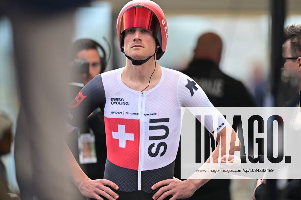 Switzerland s Stefan Kung pictured at the start of the Men Elite Individual Time Trial race (22km) at the cycling UEC Road European Championships, in Ljubljana, Slovenia, on Wednesday 7 October 2026. The UEC Road European Championships are taking place from 02 to 07 October in Ljubljana, Slovenia. DAVIDxPINTENS x189062772x