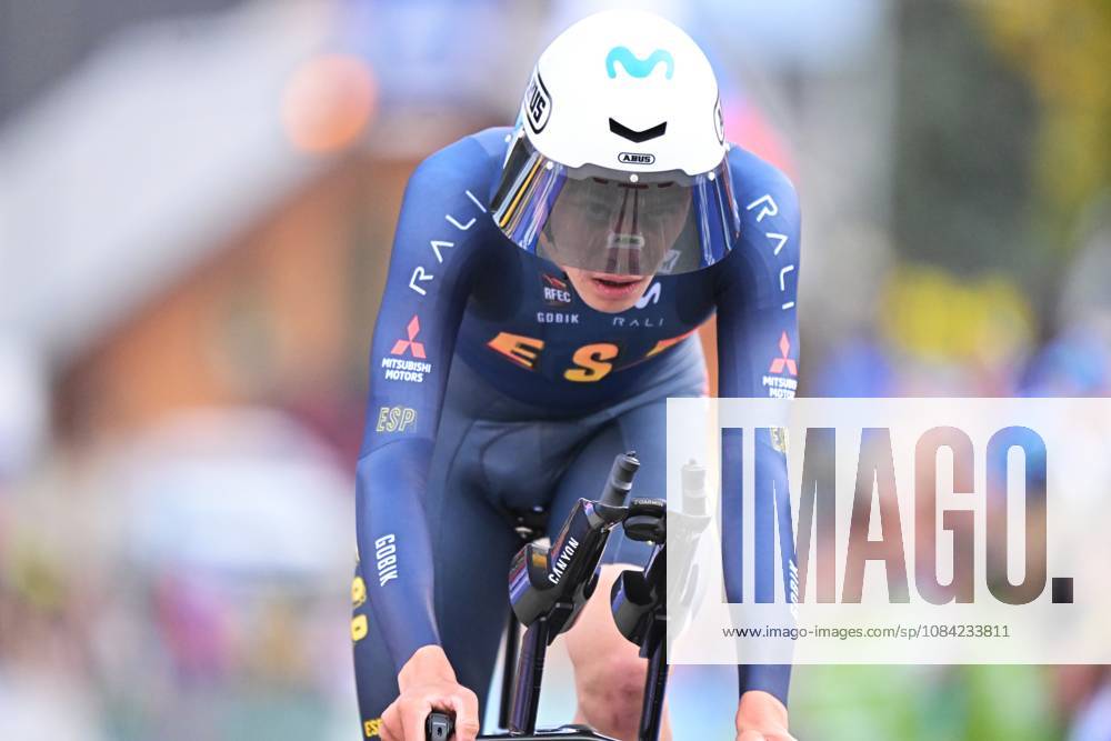 Spain s Ivan Romeo Abad crosses the finish line of the Men Elite Individual Time Trial race (22km) at the cycling UEC Road European Championships, in Ljubljana, Slovenia, on Wednesday 7 October 2026. The UEC Road European Championships are taking place from 02 to 07 October in Ljubljana, Slovenia. DAVIDxPINTENS x189066055x