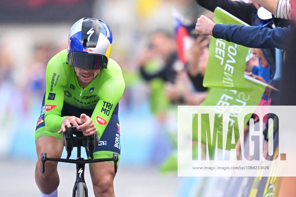 Slovenia s Primoz Roglic crosses the finish line to win the Men Elite Individual Time Trial race (22km) at the cycling UEC Road European Championships, in Ljubljana, Slovenia, on Wednesday 7 October 2026. The UEC Road European Championships are taking place from 02 to 07 October in Ljubljana, Slovenia. DAVIDxPINTENS x189066415x