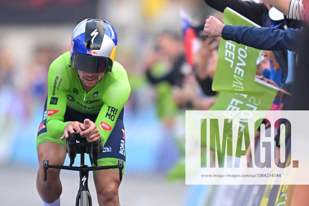 Slovenia s Primoz Roglic crosses the finish line to win the Men Elite Individual Time Trial race (22km) at the cycling UEC Road European Championships, in Ljubljana, Slovenia, on Wednesday 7 October 2026. The UEC Road European Championships are taking place from 02 to 07 October in Ljubljana, Slovenia. DAVIDxPINTENS x189071051x