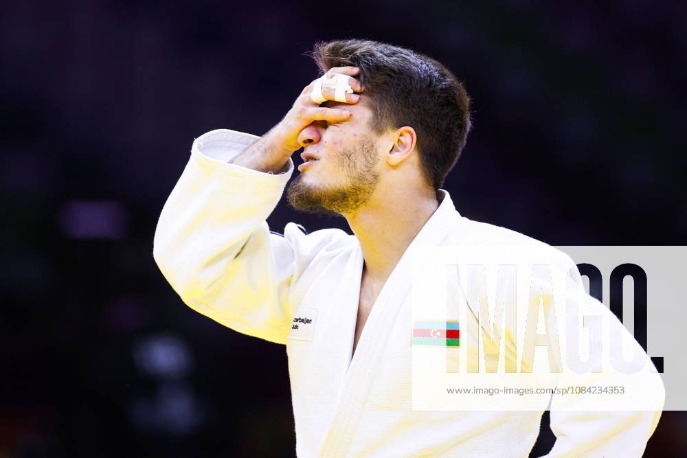 AZERBAIJAN, BAKU - OCTOBER 7, 2026: Omar Radzhabli of Azerbaijan after a -81 kg bout against Abylaikhan Zhubanazar of Kazakhstan as part of the 2026 World Judo Championships at the National Gymnastics Arena 2026 World Judo Championships In Baku - ZUMAt113 20261007_zaa_t113_447