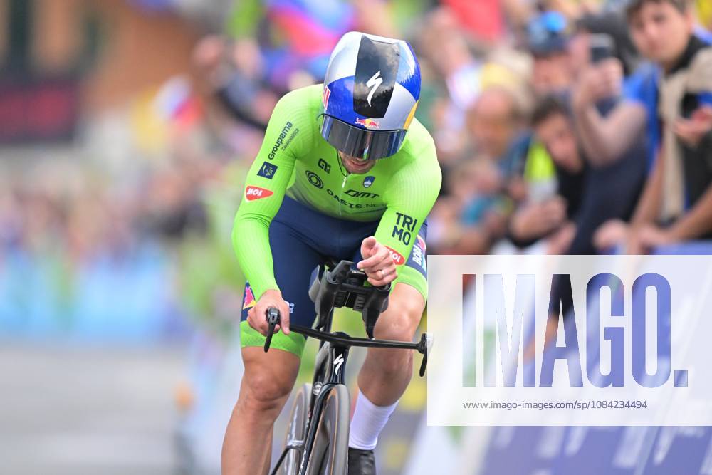 Slovenia s Primoz Roglic crosses the finish line to win the Men Elite Individual Time Trial race (22km) at the cycling UEC Road European Championships, in Ljubljana, Slovenia, on Wednesday 7 October 2026. The UEC Road European Championships are taking place from 02 to 07 October in Ljubljana, Slovenia. DAVIDxPINTENS x189071147x