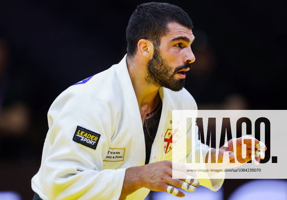 AZERBAIJAN, BAKU - OCTOBER 7, 2026: Tato Grigalashvili of Georgia competes with Zelim Tckaev of Azerbaijan in a -81 kg bout as part of the 2026 World Judo Championships at the National Gymnastics Arena. Mikhail Sinitsyn TASS 98916219