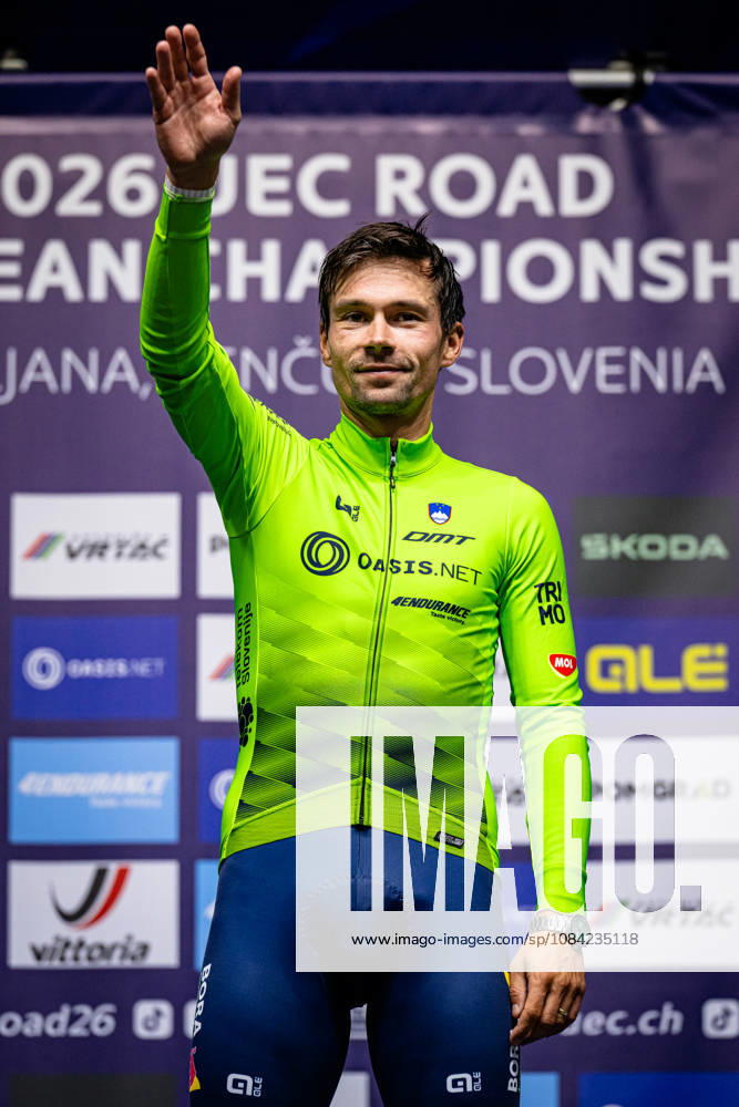 ROGLIÄa Primož ROGLIC Primoz UEC Road Cycling European Championships Ljubljana 2026 ROGLIÄa Primož ROGLIC Primoz SLO Slovenia Winner First Place Award Ceremony Medal Ceremony Podium Portrait Orientation Vertical Portrait Event UEC Road Cycling European Championships 2026 Ljubljana Category Cycling Road Cycling European Championships Individual Time Trial Elite Men Location Europe Slovenia Sencur Discipline Individual Time Trial ITT Distance 22 km Date October 7, 2026, Wednesday Day 5