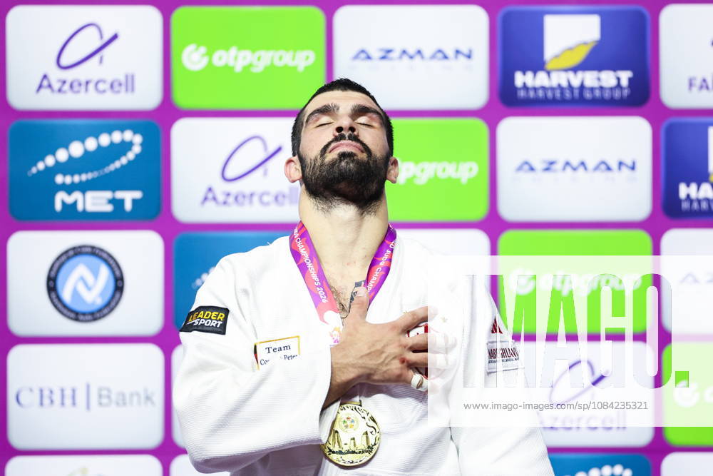AZERBAIJAN, BAKU - OCTOBER 7, 2026: 1st placed Tato Grigalashvili of Georgia attend an award ceremony for the men s -81 kg category during the 2026 World Judo Championships at the National Gymnastics Arena 2026 World Judo Championships In Baku - ZUMAt113 20261007_zaa_t113_510