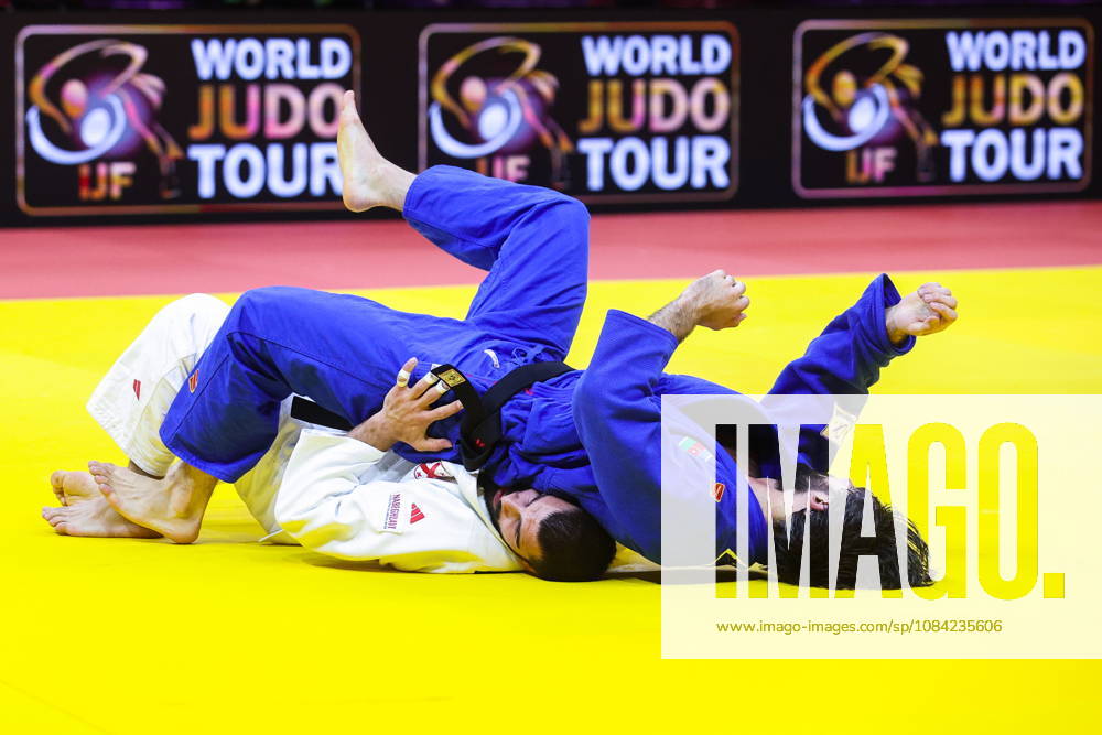 AZERBAIJAN, BAKU - OCTOBER 7, 2026: Tato Grigalashvili (L) of Georgia and Zelim Tckaev of Azerbaijan compete in their -81 kg bout as part of the 2026 World Judo Championships at the National Gymnastics Arena 2026 World Judo Championships In Baku - ZUMAt113 20261007_zaa_t113_527