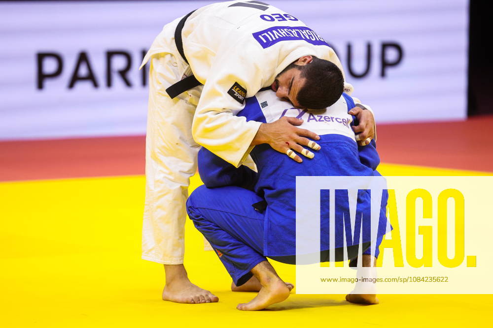 AZERBAIJAN, BAKU - OCTOBER 7, 2026: Tato Grigalashvili (L) of Georgia and Zelim Tckaev of Azerbaijan compete in their -81 kg bout as part of the 2026 World Judo Championships at the National Gymnastics Arena 2026 World Judo Championships In Baku - ZUMAt113 20261007_zaa_t113_529