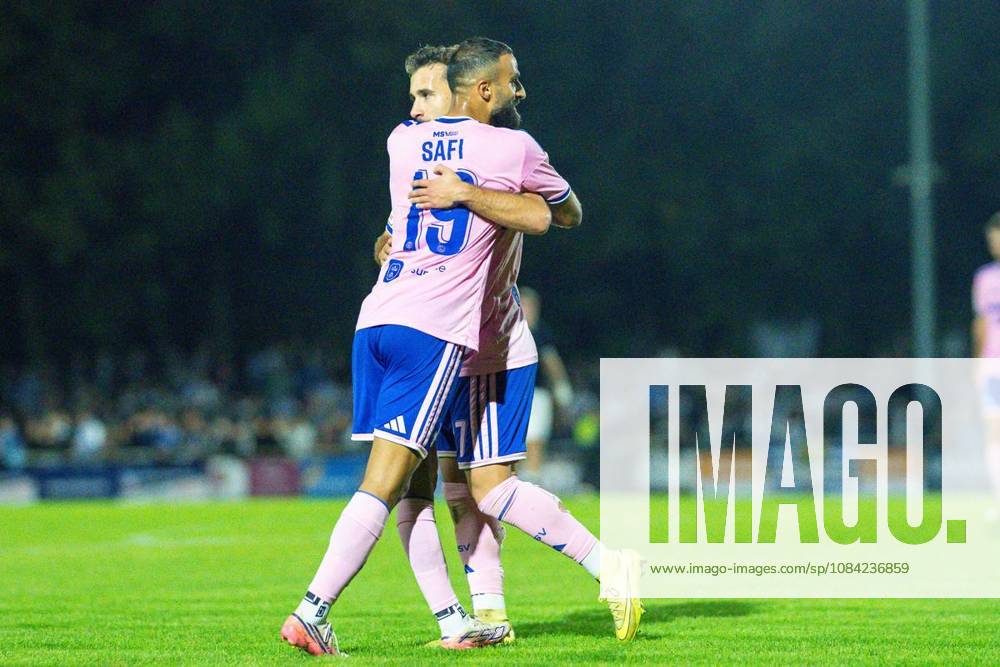 Lower Rhine Cup: SV Blau Weiß Dingden vs. MSV Duisburg ** FOR ** **Soccer Lower Rhine Cup: SV Blau Weiß Dingden vs. MSV Duisburg on October 7, 2026, at the Höingsweg sports field in Hamminkeln. Celebration of the 1–2 goal by Can Coskun (Duisburg). Copyright JakobxKlos